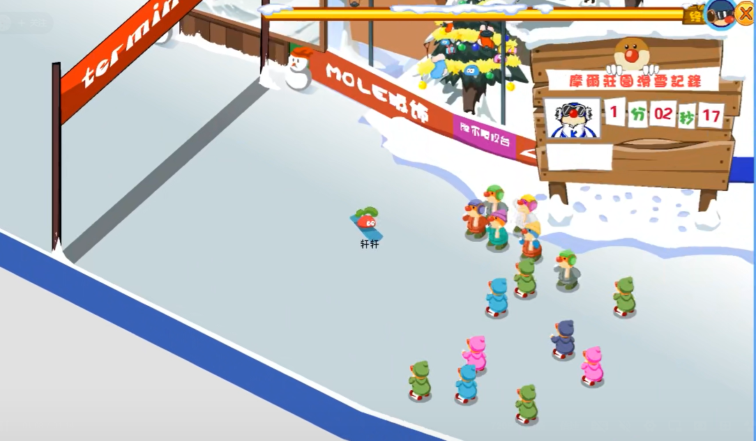 摩尔庄园滑雪场怎么玩