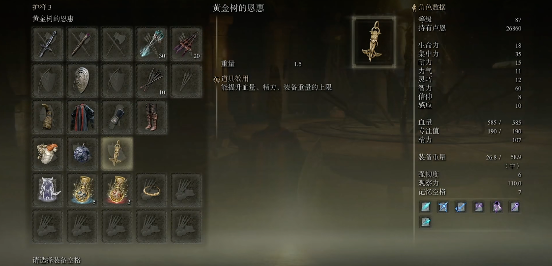 艾尔登法环护符怎么佩戴
