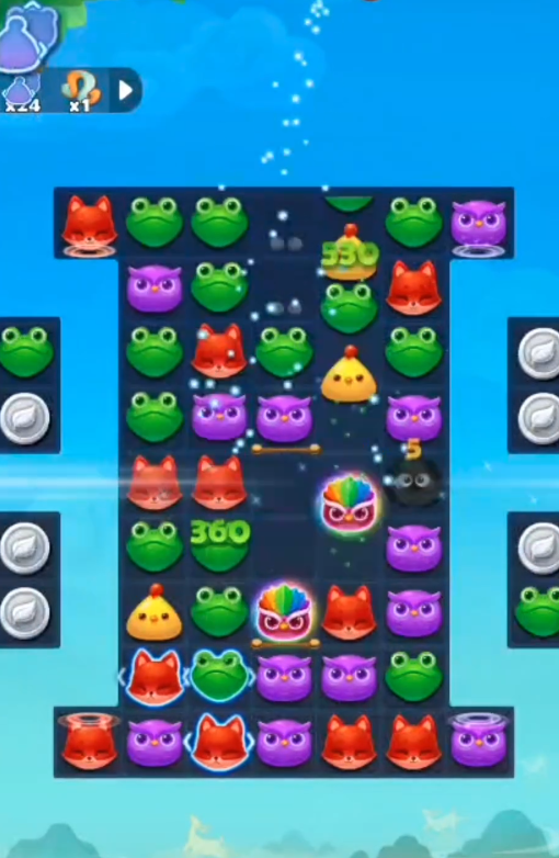 开心消消乐的黑毛球怎么消除