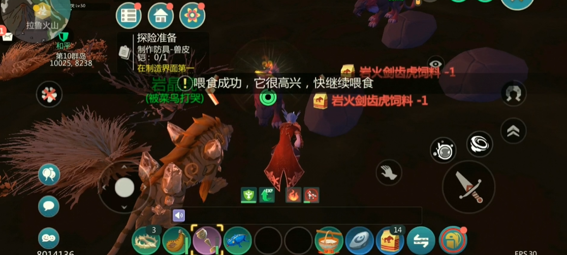 创造与魔法岩火剑齿虎吃什么 创造与魔法岩火剑齿虎吃什么