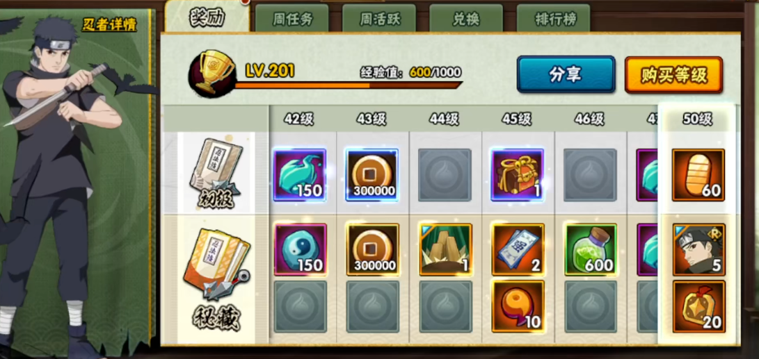 火影忍者怎么提升忍者等级