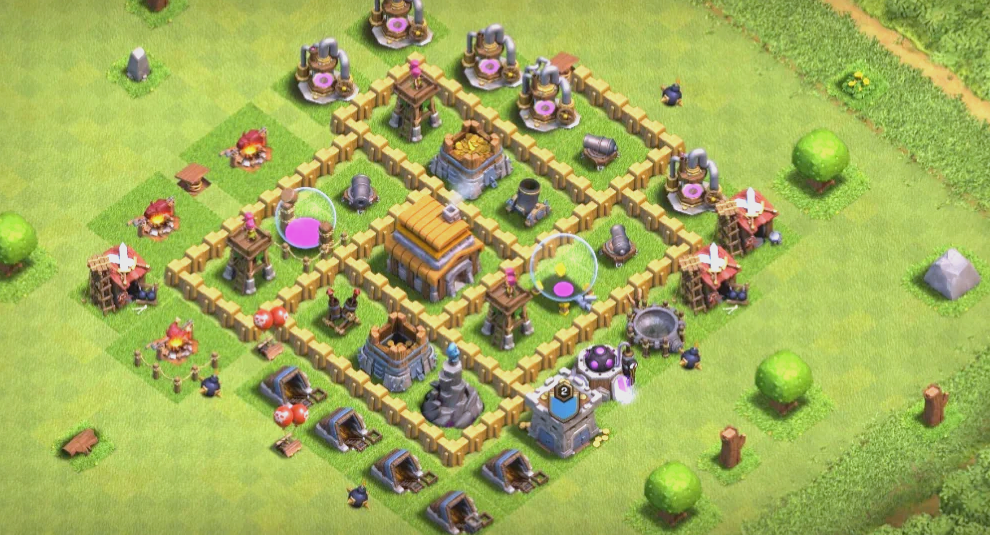 部落冲突五本该怎么防御