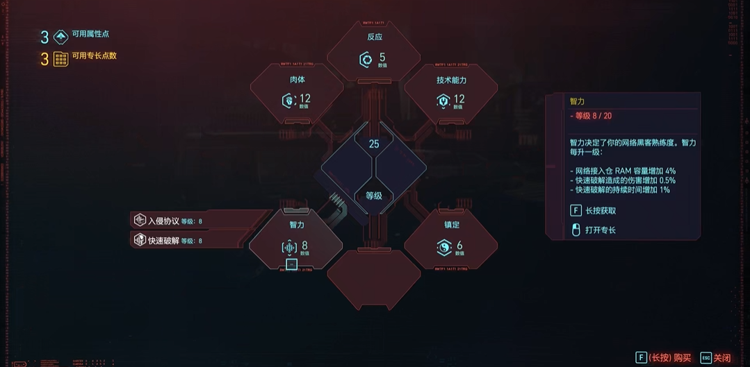 赛博朋克2077点数怎么分配