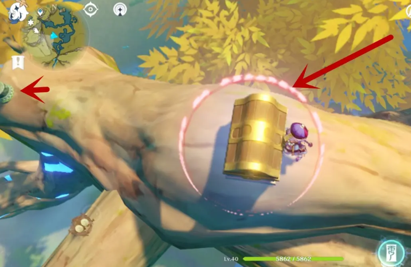 原神南山的大树上的宝箱怎么开