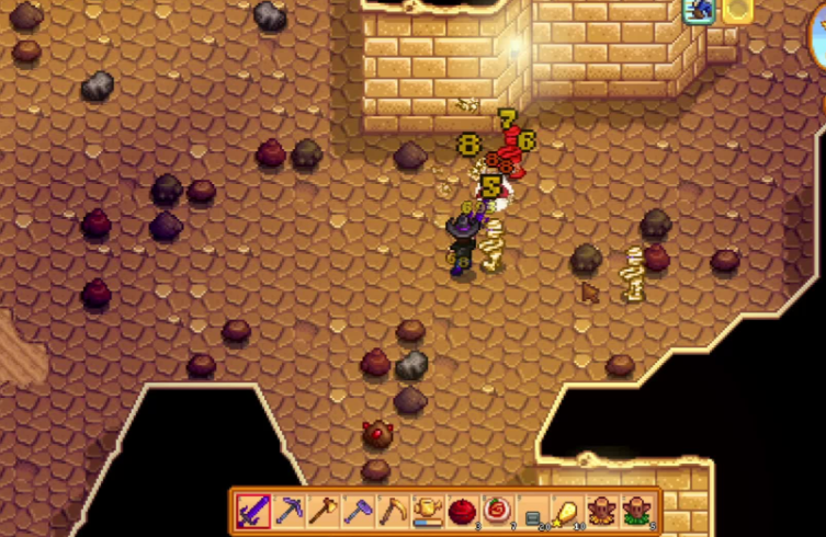 星露谷物语沙漠怎么下矿