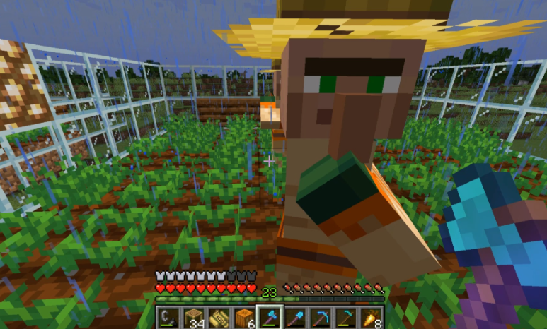 我的世界怎么投喂村民