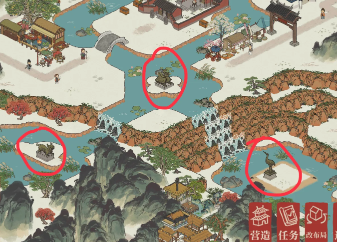 江南百景图仙鹤朝哪里